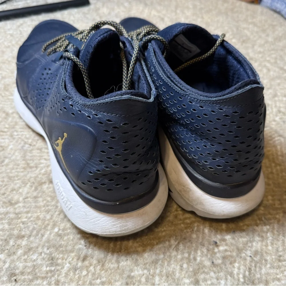 Nike Jordan Zoom Navy Gold Sneakers Size 16